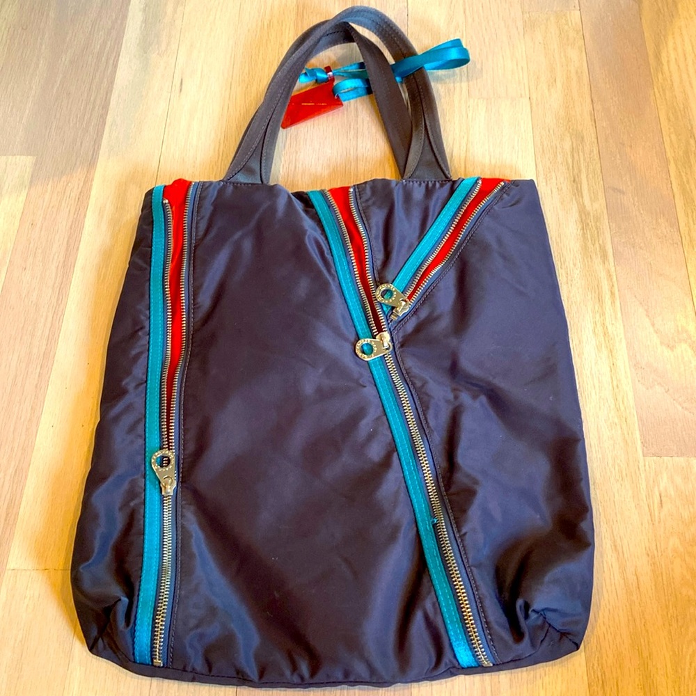 Marc by Marc Jacobs Blue and Orange Zippered Tote